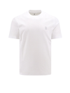 Brunello Cucinelli Chest Logo Cotton Crewneck T-shirt In White