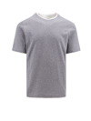 Brunello Cucinelli Double Layer Crewneck T-shirt In Grey