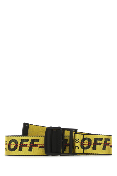 Off-white Embroidered Fabric Belt In Yellow