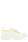 Alexander Mcqueen Pastel Yellow Leather Tread Slick Sneakers