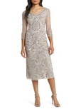 Pisarro Nights Sequin & Beaded Cocktail Sheath Dress In Silver