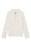 Reiss Boys Ecru Kids Bantham Half-zip Knit Jumper 9-14 Years In Off White