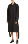 The Row Devitt Relaxed Wool Blend Coat In Black