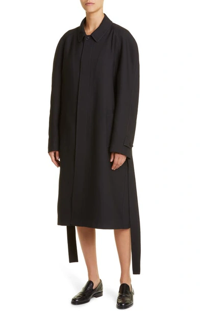 The Row Devitt Relaxed Wool Blend Coat In Black