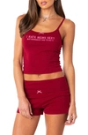 Edikted Women's Too Confident Tank Top In Burgundy