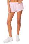 Edikted Gingham Elastic Waist Cotton Blend Shorts In Pink