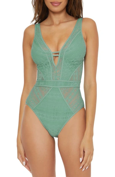 Becca Colour Play Lace One-piece Swimsuit In Mineral