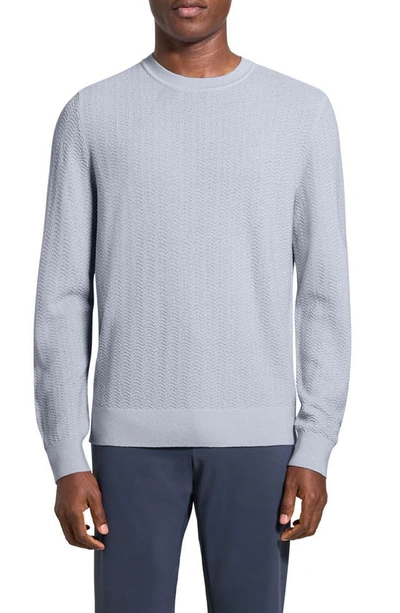 Theory Novo Merino Wool Blend Crewneck Jumper In Ice