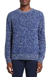 Theory Mauno Breach Crewneck Sweater In Klein Blue Multi