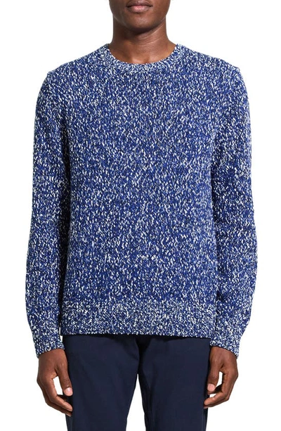 Theory Mauno Breach Crewneck Jumper In Klein Blue Multi