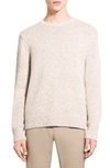 Theory Mauno Crewneck Sweater In Heathered Cotton Pumice In Pumice Multi