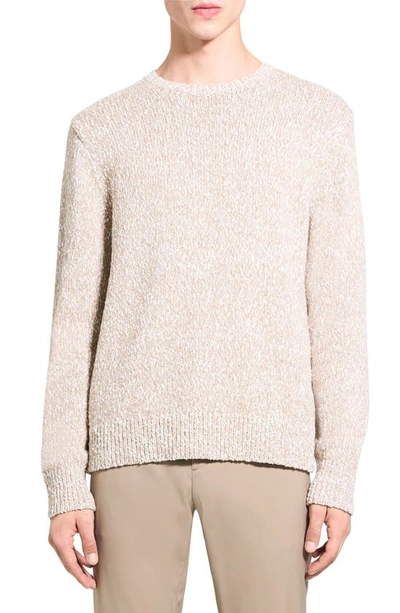 Theory Men's Mauno Cotton Melange Crewneck Sweater In Pumice Mt