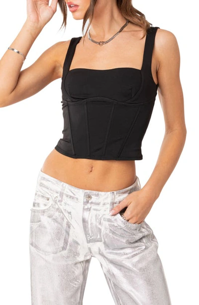 Edikted Corset Crop Top In Black