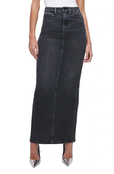 Good American Denim Tube Maxi Skirt In Black