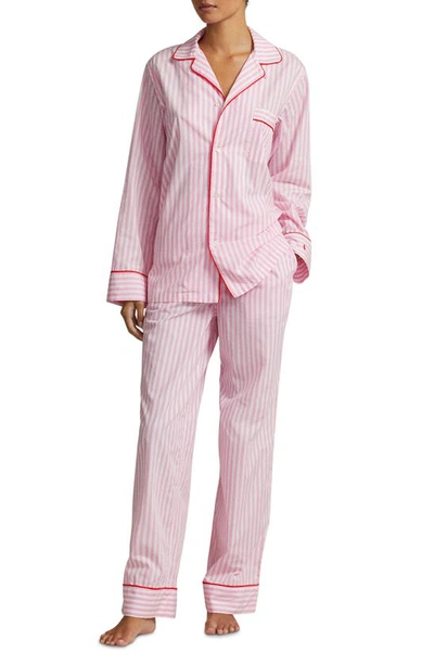 Polo Ralph Lauren Madison Stripe Cotton Pajamas In Prism Pink Stripe