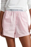 Polo Ralph Lauren Cotton Boxer Pajama Shorts In Pink Stripe