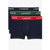LACOSTE LACOSTE MEN'S PACK OF 3 CASUAL TRUNKS WITH CONTRASTING WAISTBAND
