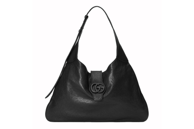 Pre-owned Gucci Aphrodite Large Shoulder Bag Black/black-tone