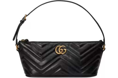 Pre-owned Gucci Gg Marmont Shoulder Bag Black
