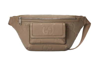 Pre-owned Gucci Jumbo Gg Belt Bag Taupe