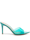 Gianvito Rossi Elle 85mm Transparent-strap Mules In Blue