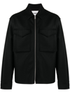 Jil Sander Navy Zip Bomber Jacket In Black
