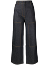 Cecilie Bahnsen Virginia High-rise Wide-leg Jeans In Blue