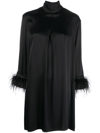 Sleeper Black Party Long-sleeve Shirt Dress In Black