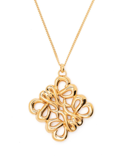 Loewe Gold-tone Anagram-pendant Necklace