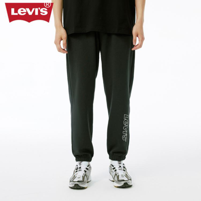 Levi's 李维斯23夏季款男士休闲运动抽绳时尚百搭长裤 In Black