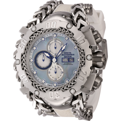 Invicta Masterpiece Mens Chronograph Automatic Watch 44569 In Blue / Silver / White