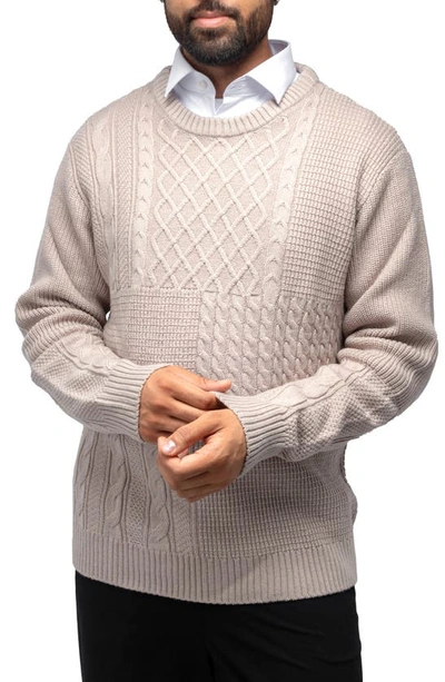 X-ray Cable Knit Turtleneck Fashion Sweater In Sand