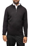 X-ray Rib Quarter Zip Sweater In Black