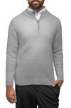 X-ray Men's Ribbed Mock Neck Quarter-zip Sweater In Light Gray