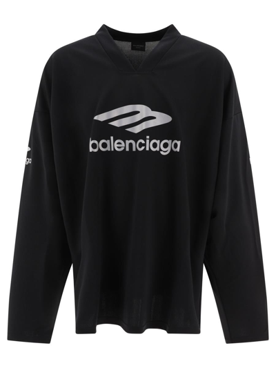 Balenciaga 3b Sports Icon Oversized Top In Black