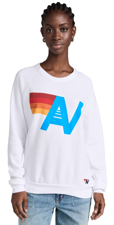 Aviator Nation Logo Crew Sweatshirt White S