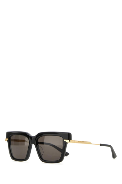 Bottega Veneta Black Acetate Sunglasses In Grey