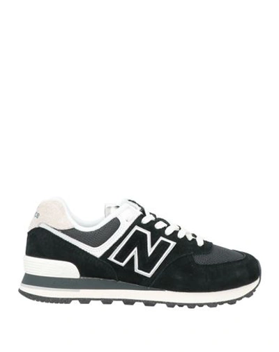 New Balance Man Sneakers Black Size 8.5 Soft Leather, Textile Fibers