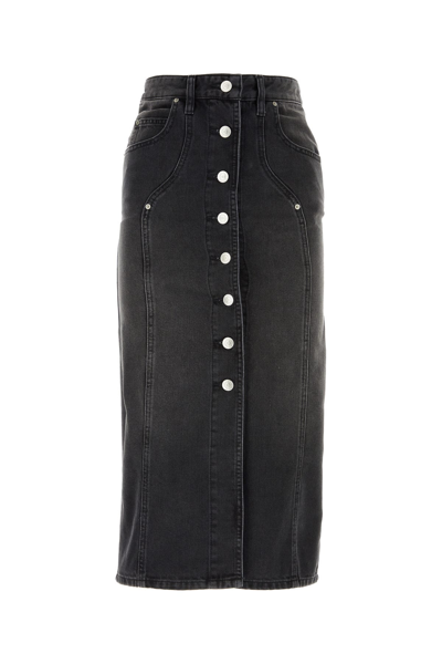 Isabel Marant Étoile Vandy High-rise Denim Midi Skirt In Black