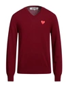 Comme Des Garçons Play Man Sweater Burgundy Size M Wool In Red