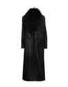 Vintage De Luxe Woman Overcoat Black Size 6 Shearling, Virgin Wool, Polyamide, Cashmere