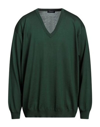 Drumohr Man Sweater Green Size 38 Merino Wool