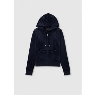Juicy Couture Womens Dressing Gownrtson Classic Zip Up Hoodie In Night Sky