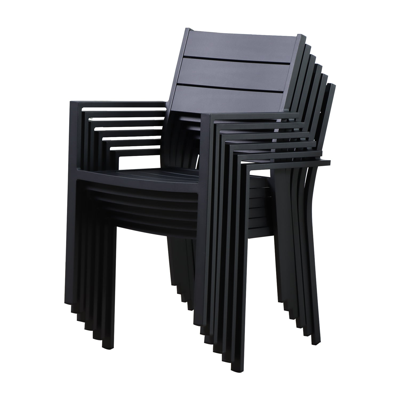 Simplie Fun Outdoor Patio Dining Chair Set Of 6 Modern Aluminum Stackable Chairs Dining Chair