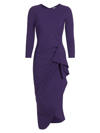 Chiara Boni La Petite Robe Women's Gathered Side Midi-dress In Purple