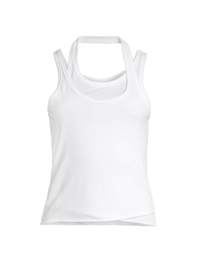 Skin + Net Sustain Ellie Layered Organic Pima Cotton-jersey Tank In White