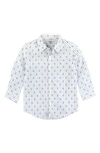 Ruggedbutts Anchors Stripe Button-up Shirt In White
