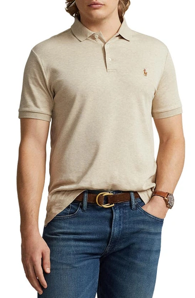 Polo Ralph Lauren Classic Fit Soft Cotton Polo Shirt In Sand Heather