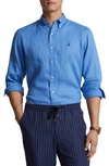 Polo Ralph Lauren Piece Dyed Linen Button-down Shirt In Summer Blue
