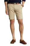 POLO RALPH LAUREN MILITARY FLAT FRONT STRETCH COTTON CHINO SHORTS